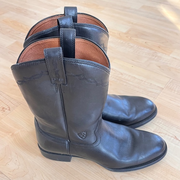 Men’s Ariat Black Leather Boots Cowboy Work Style Size 12 EE main image 4